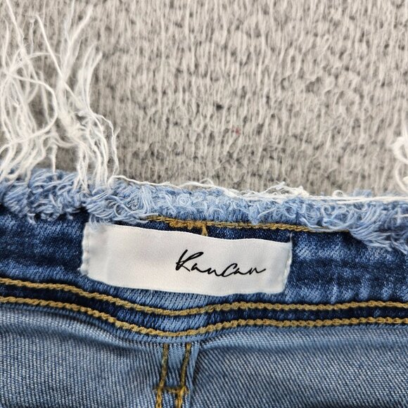 KanCan Shorts Womens 25 Distressed Denim Mid Rise Frayed Hem Raw Cut Casual - Picture 4 of 16